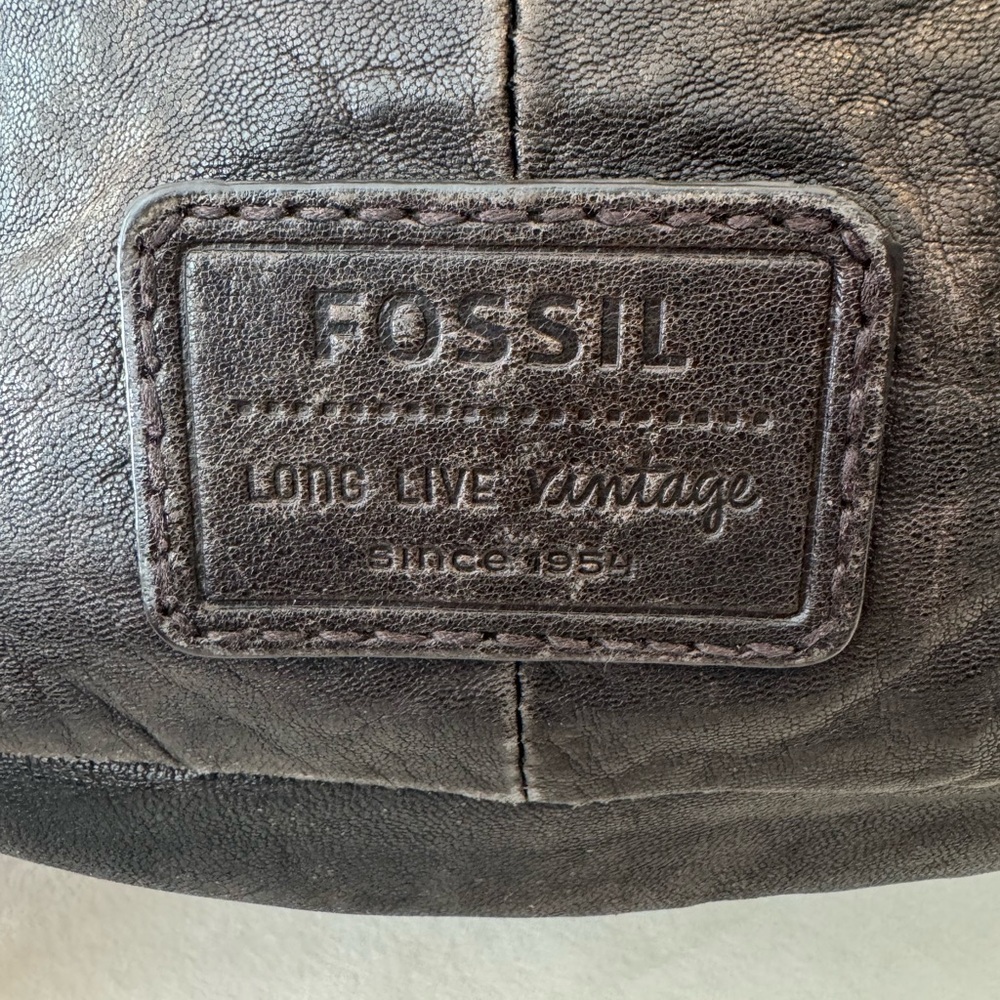 VTG! Fossil Foldover Shoulder Bag with Gold Accents - Picture 2 of 16